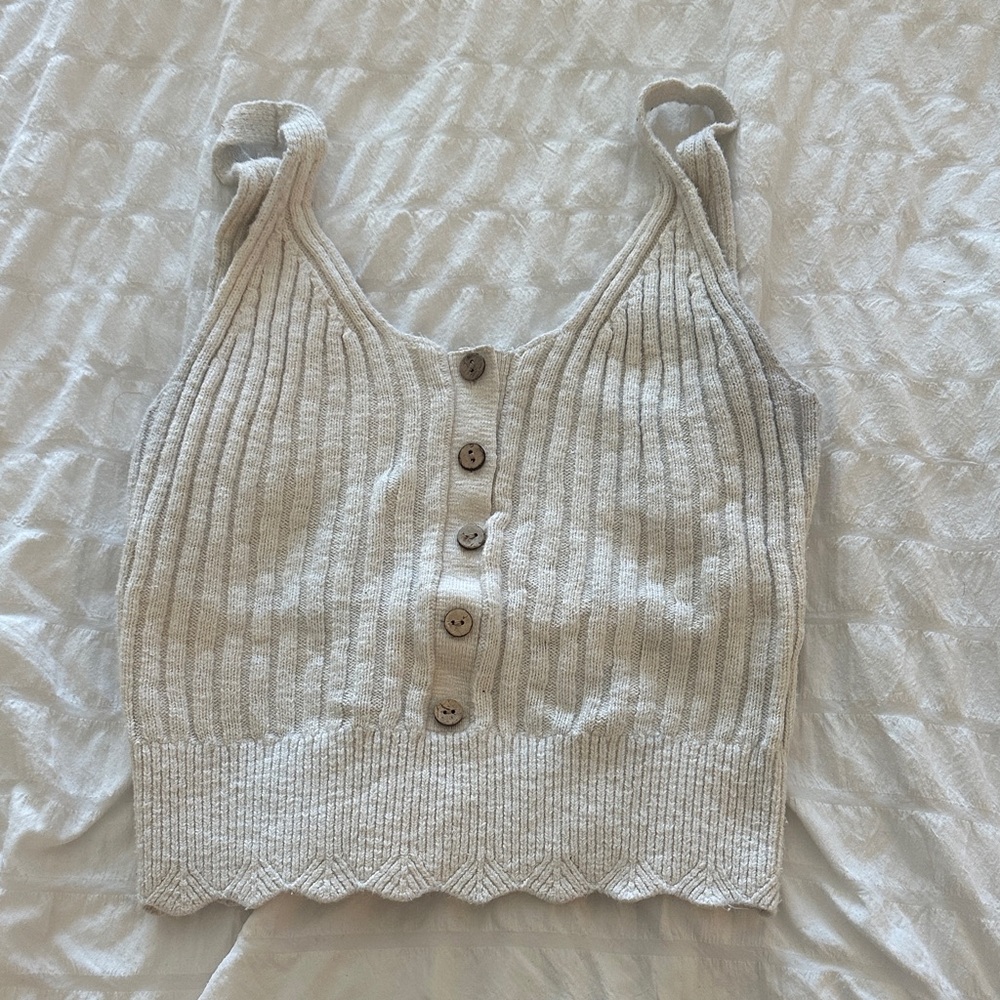Abercrombie & Fitch Beige Knit Cardigan